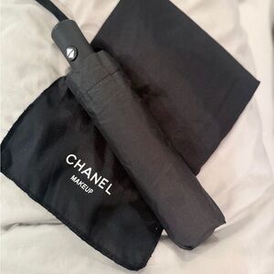 CHANEL Black Umbrella with Iconic Logo